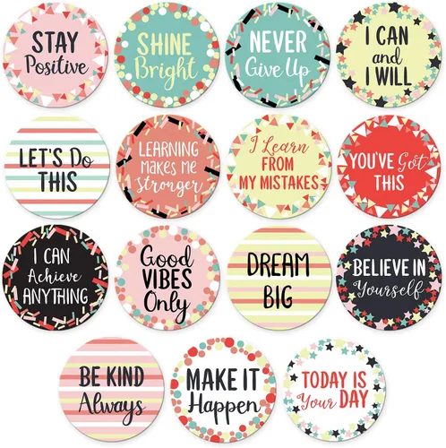 Sweetzer & Orange 30 acentos de confeti de mentalidad de crecimiento, frases positivas, arte de pared motivacional, tarjetas inspiradoras con citas