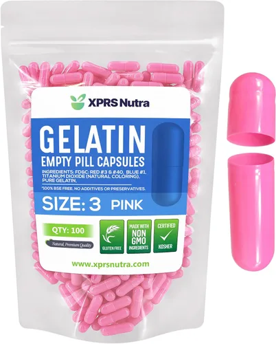 Miniatura 22 de XPRS Nutra Cápsulas vacías de tamaño 3 – 1000 cápsulas vacías de gelatina – Pastillas de relleno de cápsulas de bricolaje – Cápsulas de gel de Rojo