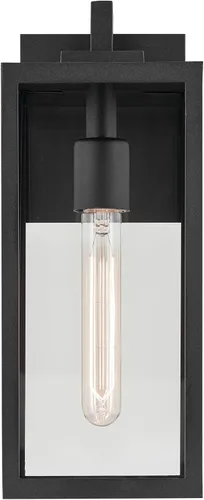 Miniatura 3 de Kichler Branner 59111BKT - Lámpara de pared tradicional para exteriores, con textura negra, de lujo, con cristal transparente, para puertas