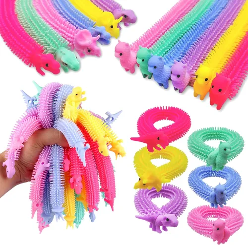 20 piezas de juguete antiestrés elástico, juguete de cuerdas elásticas coloridas para regalo del día del niño, para niños, adultos, niños, niñas,