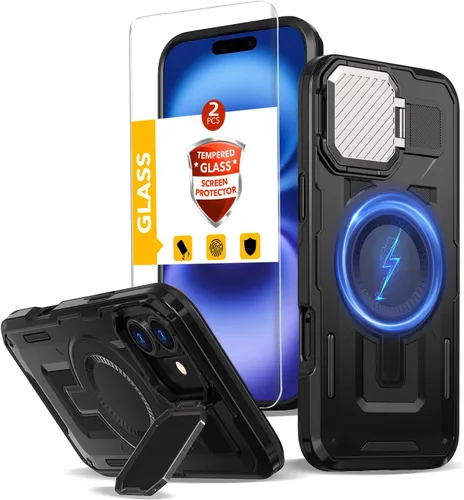 Miniatura 120 de Funda magnética para Google Pixel 9A compatible con cargador inalámbrico MagSafe, para Pixel 9A, funda de teléfono integrada de 360 °, con 2