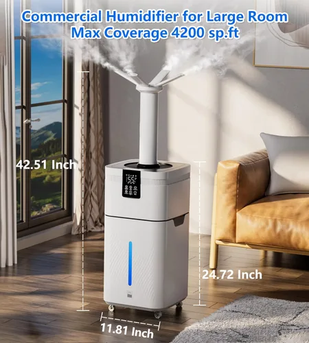 Miniatura 2 de Humidificador comercial de 30 l/7.93 galones para habitación grande, 4200 pies cuadrados, humidificadores de 101.4 fl oz/h para toda la casa