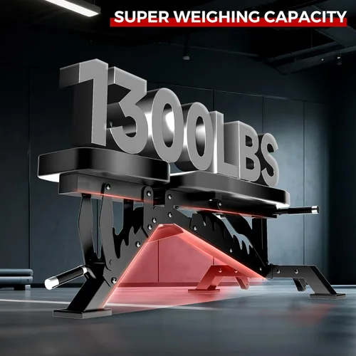 Miniatura 2 de Banco de Pesas, Banco de Entrenamiento Ajustable para Gimnasio en Casa Entrenamiento de Cuerpo Completo, Capacidad de Peso de 1300 LBS Press de Negro