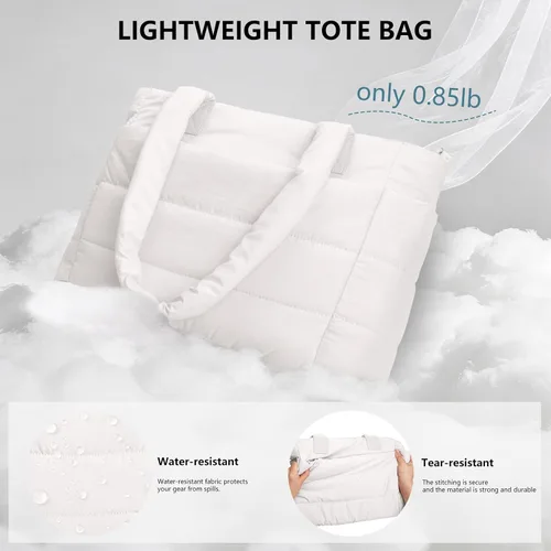Miniatura 6 de Bolso de mano acolchado para mujer, bolso grande de enfermera, bolso de hombro con cremallera para trabajo y viajes