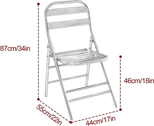 Miniatura 3 de 2 sillas plegables de acero inoxidable 304, sillas de césped plegables, sillas portátiles para adultos, ahorra espacio, para eventos, oficina, boda