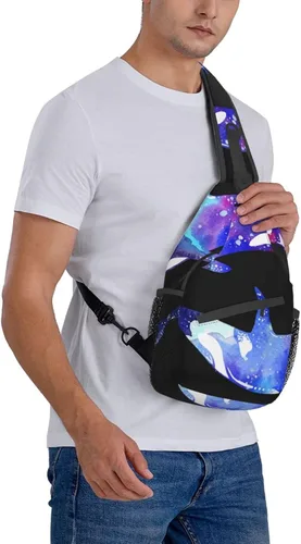 Miniatura 8 de LYNSAY Orca Killer Whale - Bolso cruzado en el pecho, bolso casual con correa, mochila de viaje ligera para hombres y mujeres para adultos