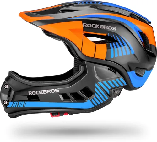 Miniatura 10 de ROCKBROS Casco integral para niños Cascos de bicicleta para niños Casco ligero de bicicleta de montaña para niños pequeños Desmontable para MTB BMX