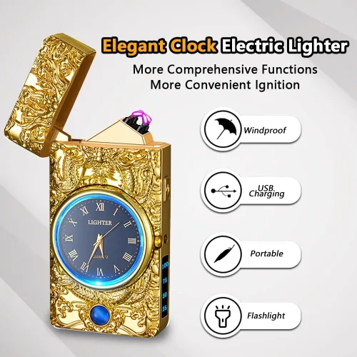 Miniatura 3 de Encendedor de dragón, encendedor eléctrico recargable por USB, resistente al viento, sin llama, encendedor de arco de plasma con indicador de Dragon