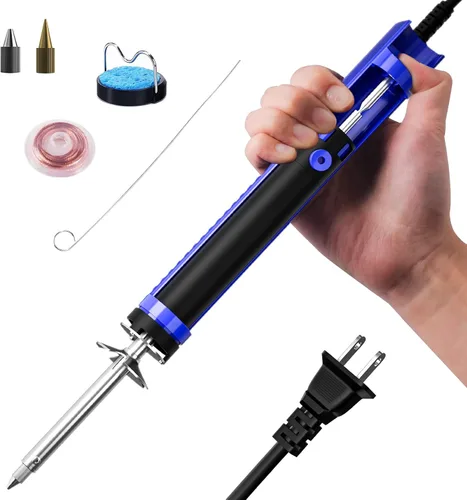 Miniatura 9 de K KERNOWO 929D-V Herramienta de soldadura eléctrica desoldadora con ventosa – Bomba desoldadora con boquillas de 1.0mm y 1.2mm, pistola desoldadora