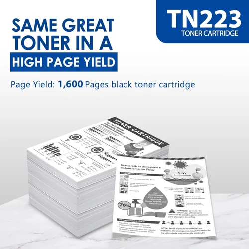 Miniatura 3 de TN-223BK TN223BK Cartucho de tóner de repuesto para Brother TN-223 TN223 TN223 Black Toner MFC-L3770CDW MFC-L3710CW - Rendimiento de páginas