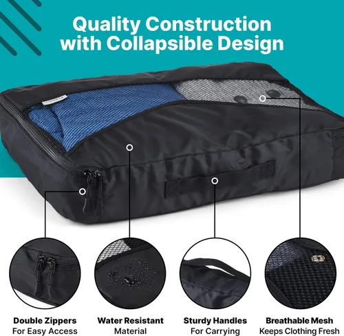 Miniatura 4 de 5 cubos de embalaje para viajes en tamaños (XL, grande, mediano, pequeño) Organizadores para maletas, equipaje de mano, bolsas de lona, mochilas
