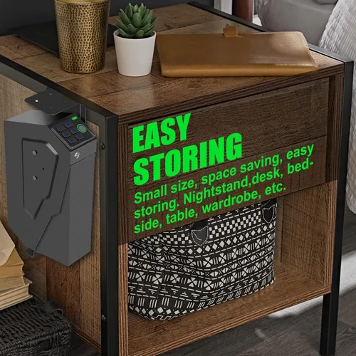 Miniatura 6 de Caja fuerte biométrica montada para pistolas para mesita de noche, escritorio, junto a la cama, pared, camión - caja fuerte oculta para pistolas