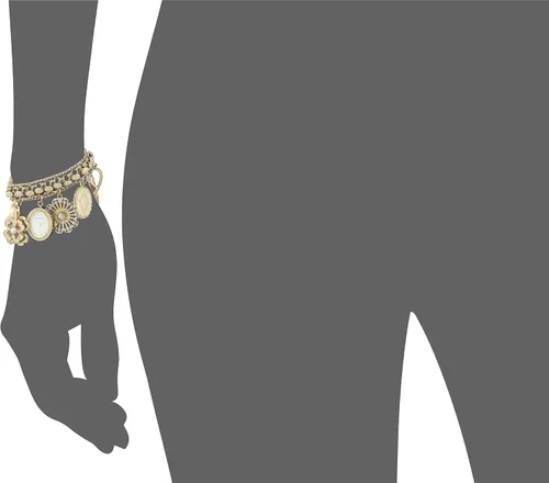 Miniatura 5 de Anne Klein Reloj de pulsera con dije acentuado de cristal prémium para mujer