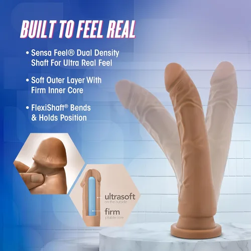 Miniatura 2 de Au Naturel Roberto - Sensa Feel - Consolador realista de doble densidad de 9.25 pulgadas de largo - Eje flexible - Base de ventosa, compatible