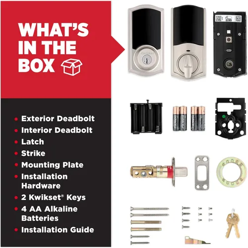 Miniatura 9 de Kwikset HomeConnect 918 Cerradura de pantalla táctil tradicional habilitada para Z-Wave de largo alcance, funciona con Ring Alarm, se requiere
