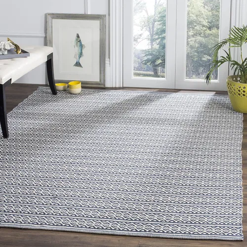 Miniatura 13 de SAFAVIEH Colección Montauk - Alfombra decorativa de 3 x 5 pies, color marfil y negro, hecha a mano de algodón estilo bohemio rural, ideal para zonas