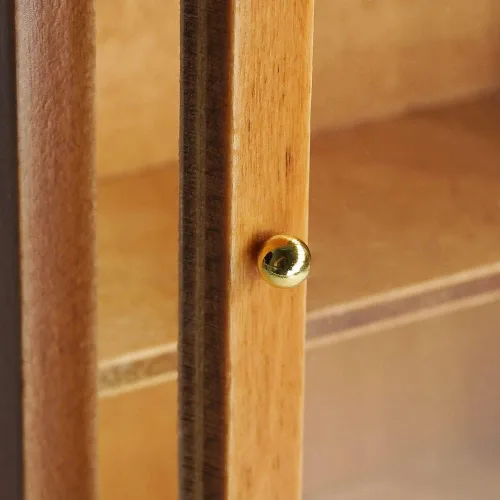 Miniatura 3 de Odoria 1/12 Miniature Curio Display Cabinet Accesorios para muebles de casa de muñecas, marrón