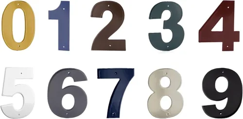 Montague Metal Products - Números de casa Helvetica - Dirección de montaje empotrado - Más colores y tamaños para elegir - Aluminio sólido de 1/8"