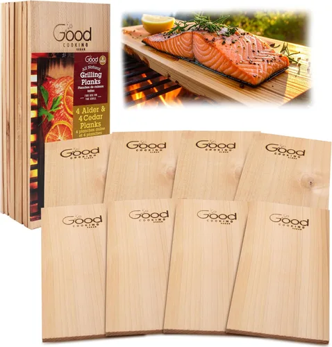Miniatura 6 de Good Cooking Tablones de parrilla de alta calidad, paquete de 4, madera de cedro premium (5.5 x 11.5 pulgadas), tablones de madera natural para asar