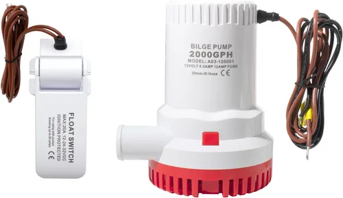 Miniatura 13 de MAKERELE Bomba de sentina automática para barcos 12 V 1100 GPH Bomba de agua de sentina sumergible automática para barcos con interruptor