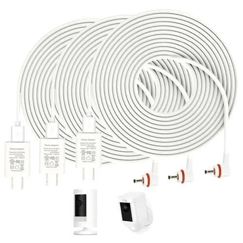 Miniatura 7 de Cable de alimentación con adaptador de corriente para Ring Stick Up Cam Batería de 2ª/3ª Gen/Plug-in y Ring Spotlight Cam, cable de 16 pies de largo