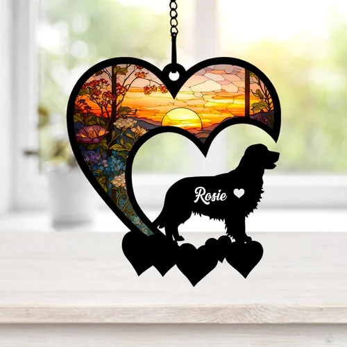 Miniatura 25 de NAZENTI Atrapasoles personalizado de sabueso afgano, adorno conmemorativo personalizado para la pérdida de mascotas, regalo de condolencia
