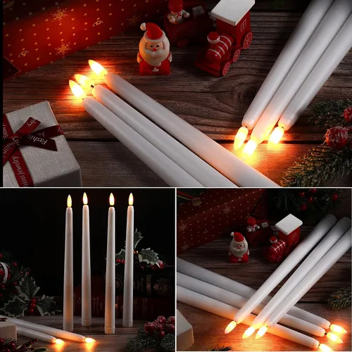 Miniatura 4 de Reginary 36 Piezas Velas Cónicas Sin Llama Operadas por Batería a Granel 11" Luces de Plástico LED Candeleros Velas de Ventana para Cumpleaños Boda