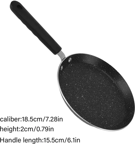 Miniatura 8 de AYNEFY Sartén antiadherente para crepes, revestimiento de granito, sartén plana para hornear huevos, sartén para tortillas, compatible con todas