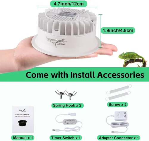 Miniatura 7 de Luz UVB para reptiles, accesorio de luz UVA UVB para reptiles con temporizador, bombilla LED UVB para dragón barbudo, gecko, tortuga, camaleón