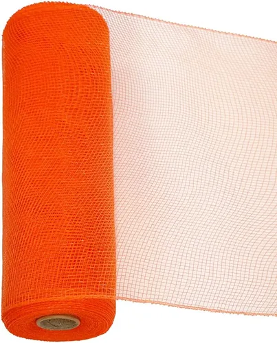 Cinta de malla decorativa de malla de 10 pulgadas x 10 yardas (naranja)
