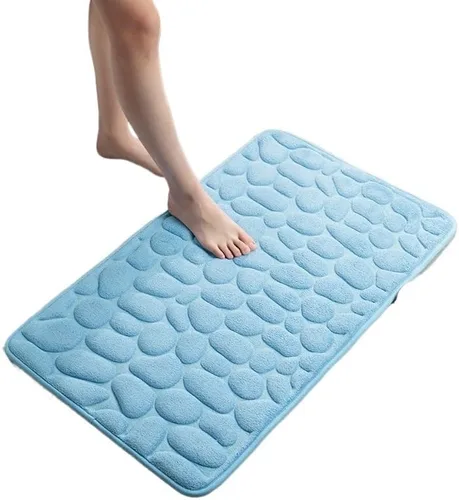 Miniatura 3 de Alfombra antideslizante de Baño De Franela Gruesa Antideslizante, Almohadilla De Espuma Viscoelástica, Adoquín En Relieve, Alfombra De Suelo De
