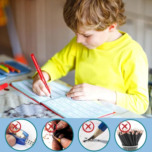Miniatura 3 de Paquete de 12 lápices Forever para niños para escribir, lápiz infinito, lindo lápiz eterno sin tinta con borrador para bocetos (negro)