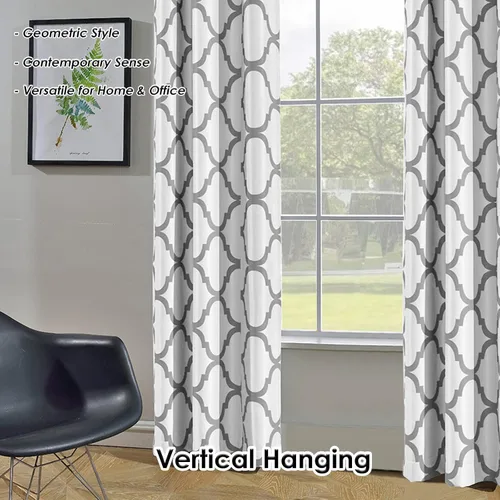 Miniatura 4 de Melodieux Cortina Marroquí de Moda para Oscurecer la Habitación y Bloquear la Luz con Ojales para Sala de Estar/Dormitorio, 42 por 96 Pulgadas