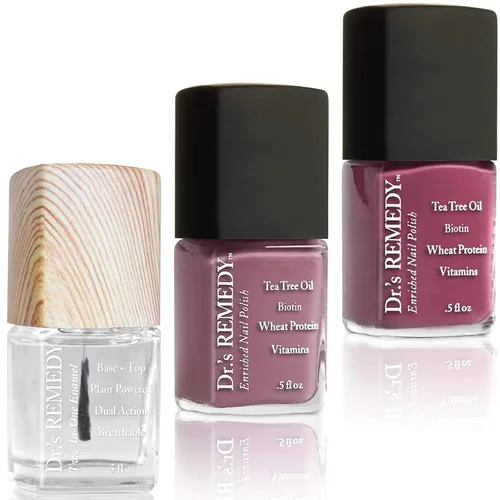 Miniatura 11 de Dr's Remedy - Kit de 3 esmaltes de uñas, kit ANNIVERSARY, fortalecedor de uñas enriquecido natural, no tóxico y orgánico, BRAVE Berry/TOTAL esmalte