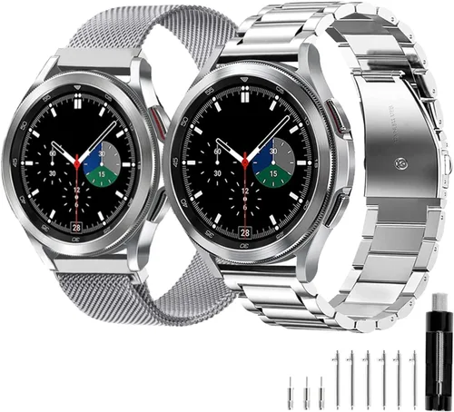Miniatura 24 de GOLDTOLUCK Correa de acero inoxidable compatible con Samsung Galaxy Watch 8 7 6 5 4 Classic FE Pro 40mm 44mm 46mm 43mm 47mm 45mm 42mm 20mm