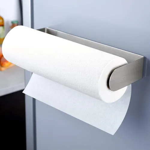 Miniatura 8 de DELITON Soporte magnético para toallas de papel - Estante multifuncional blanco con ajuste magnético fuerte para la mayoría de tamaños de toallas