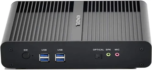 Miniatura 2 de KINGDEL Mini computadora de escritorio sin ventilador, mini PC con CPU i7, 16 GB de RAM, SSD de 512 GB, 2 puertos HD, 2 x LAN, todo el cuerpo