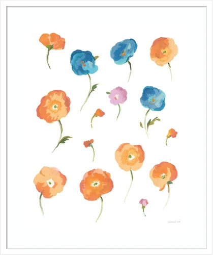 Miniatura 15 de Amanti Art Framed Wall Art Print 24x20 Retro Flowers II by Danhui Nai, Flowers Wall Art, Modern Contemporary Decor, Small Poster Painting Artwork