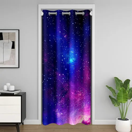 Miniatura 10 de Cortina de puerta de armario con estampado de patas de oso para dormitorio, niños, naturaleza, vida silvestre, cabeza de oso, cortina de puerta