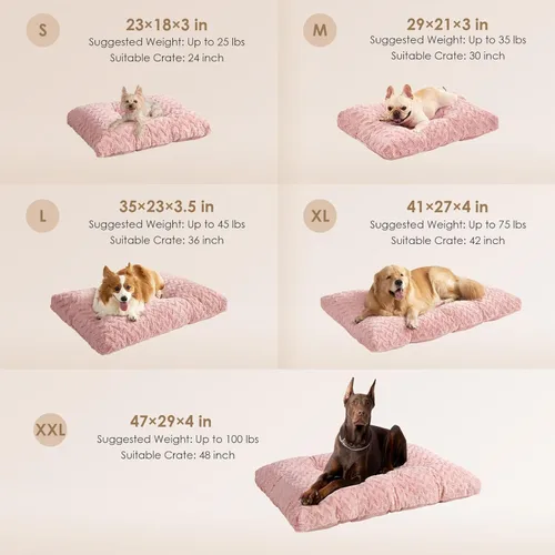 Miniatura 5 de EHEYCIGA Cama lavable para perros medianos para jaula de 29 x 21 pulgadas, almohadilla reversible para perreras para perros con un peso de hasta 35