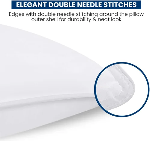 Miniatura 4 de Ryotei - Paquete de 12 almohadas alternativas de plumón estándar (20 x 26) – Funda 100% algodón T-235 – Almohada firme de calidad de hotel