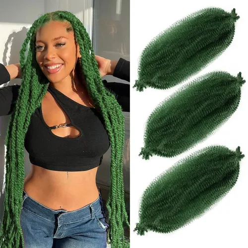 Miniatura 46 de Cabello afro trenzado elástico de 24 pulgadas 3 paquetes Cabello afro trenzado elástico Cabello afro para trenzado en crochet (24 pulgadas