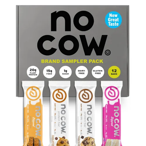 Miniatura 7 de No Cow Barras de proteína vegana, paquete variado de mantequilla de maní 0.71 onzas de proteína a base de plantas, sin gluten, sin lácteos, sin