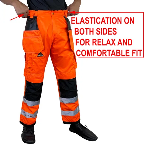 Miniatura 5 de Notus Men's Work Safety Pants High Visibility Cordura Knee Reinforced Tactical Trousers Utility Tools Holster Pockets