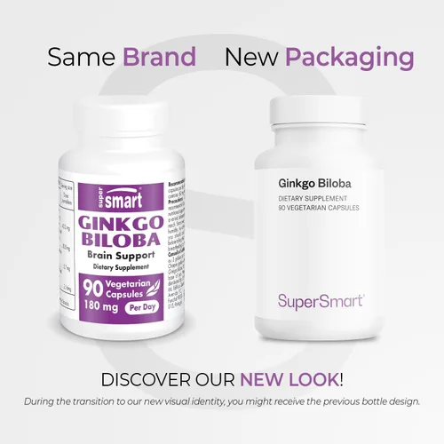 Miniatura 2 de Supersmart - Ginkgo Biloba 180 mg por porción - Extracto estandarizado al 24% de flavonglicósidos de ginkgo - Puede mejorar el rendimiento máximo