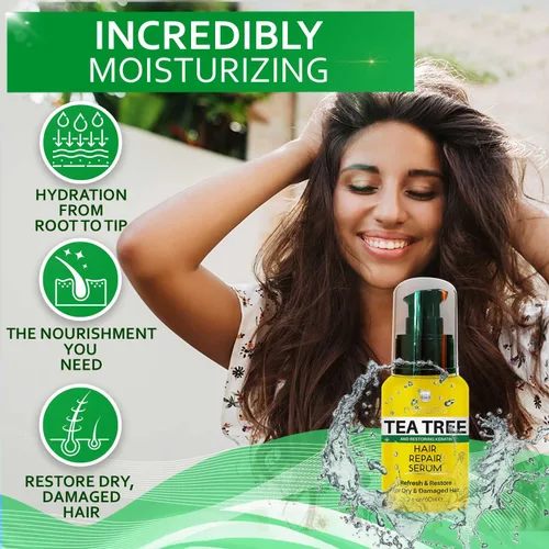 Miniatura 9 de BELLISSO Juego de champú y acondicionador de aceite de árbol de té y aceite de árbol de té, máscara para el cabello y aceite de árbol de té suero