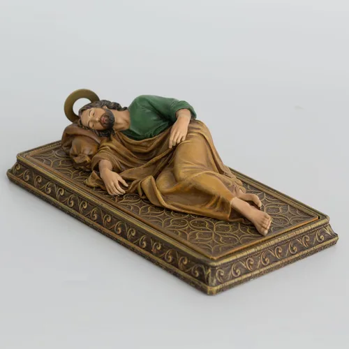 Miniatura 5 de Estatua Católica de San José Durmiendo de BC BUILDCLASSIC, con Base y Estuche, con Halo de Metal, Soporte para Tarjetas de Oración, Regalo Religioso