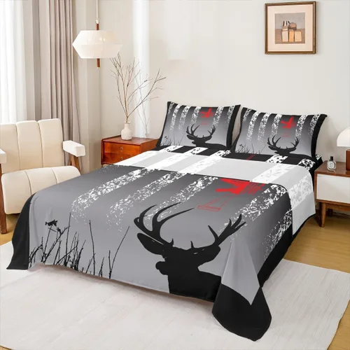 Miniatura 27 de Erosebridal Happy Camping - Juego de sábanas tamaño individual para niños, diseño de animales del bosque del bosque, para bebés, niños y niñas