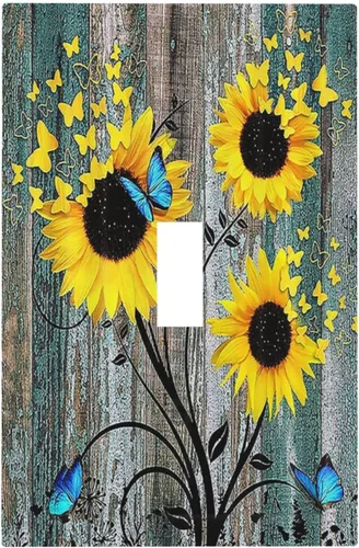 Miniatura 198 de Placa de cubierta de tomacorriente con diseño de mariposa, placas decorativas de pared, 1 gang, cubiertas de enchufes eléctricos, placa frontal Arte