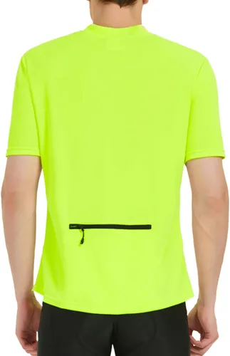 Miniatura 2 de qualidyne Camiseta de ciclismo para hombre, manga corta, media cremallera, con bolsillo trasero con cremallera